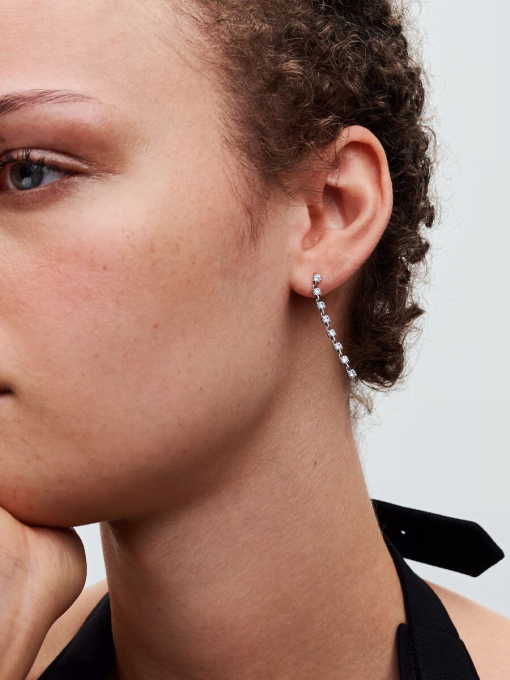 Sparkling Eight Stones Drop Earrings - Image 4