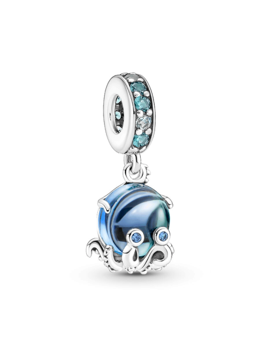 Murano Glass Cute Octopus Dangle Charm - Image 3