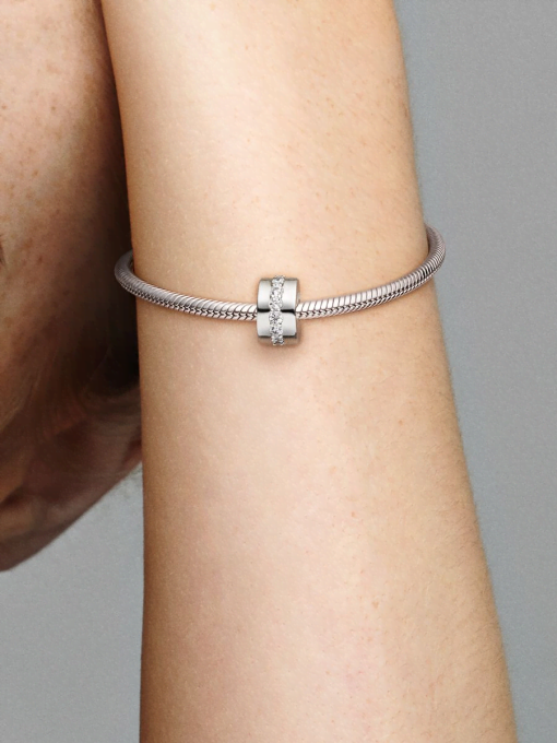 Clear Sparkling Row Clip Charm - Image 2