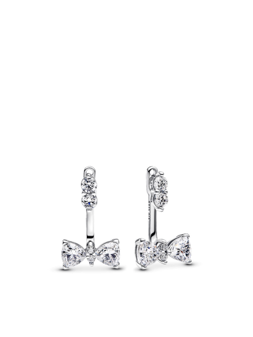 Sparkling Bow Drop Earrings - Image 3