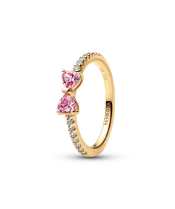 Sparkling Pink Bow Ring