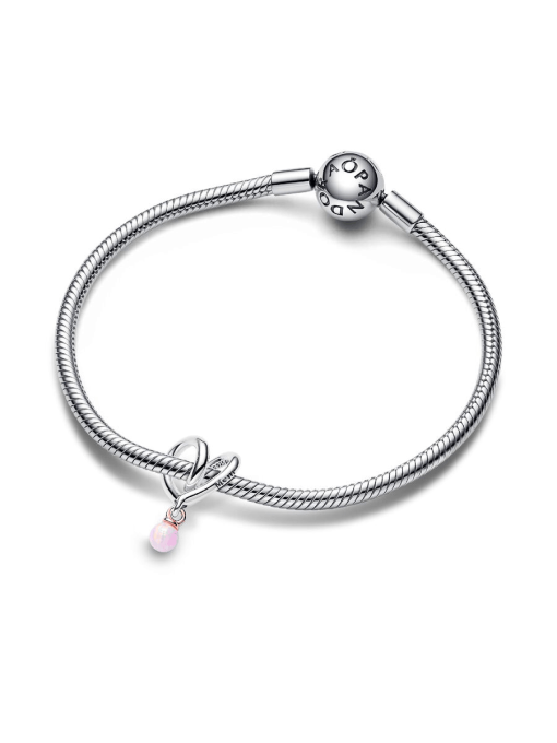 Two-tone Wrapped Heart Charm - Image 4