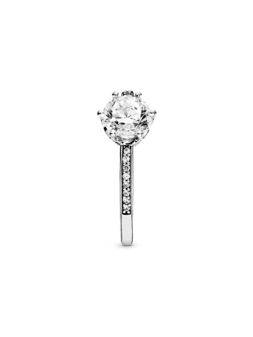 Clear Sparkling Crown Solitaire Ring - Image 7