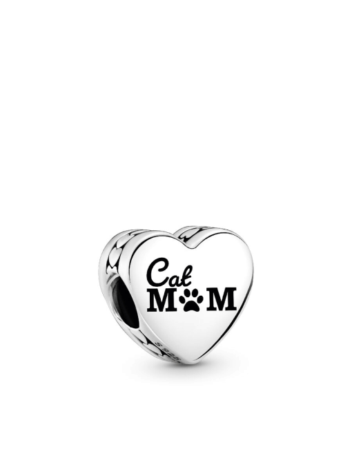 Engravable Cat Mom Heart Charm - Image 2