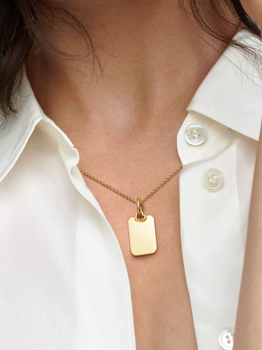 Engravable Rectangle Tag Pendant - Image 2