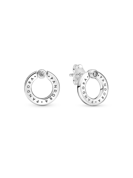Pave & Logo Circle Reversible Stud Earrings - Image 4