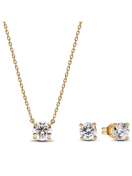 Pandora Era Lab-grown Diamond Pendant Necklace and Earring Set 2.00 carat tw 14k Gold - Image 2