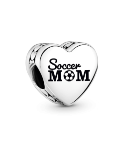 Engravable Soccer Mom Heart Charm