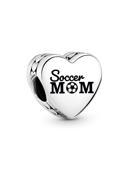 Engravable Soccer Mom Heart Charm