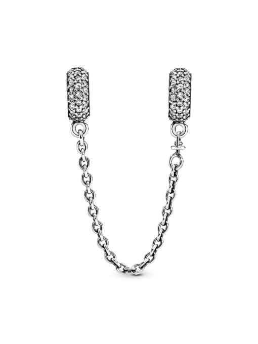 Sparkling Pave Safety Chain Charm - Image 4