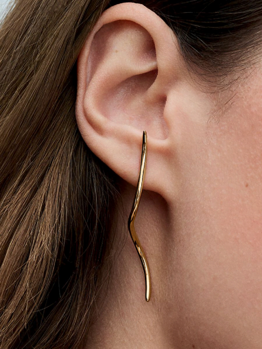Organically Shaped Wire Stud Earrings - Image 2