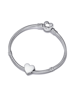 Engravable Heart Charm Bracelet Set