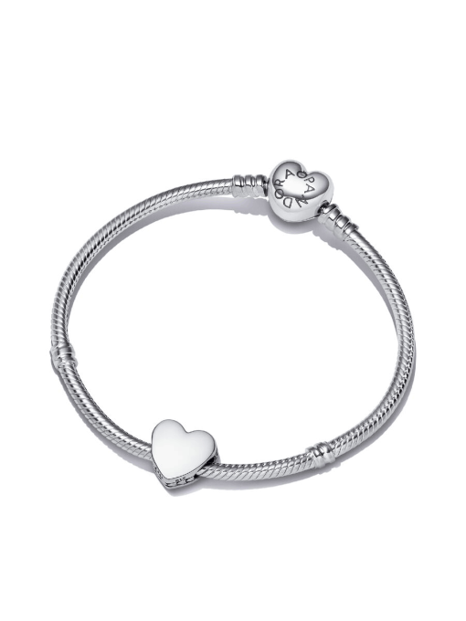 Engravable Heart Charm Bracelet Set