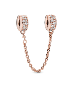 Clear Pave Safety Chain Clip Charm