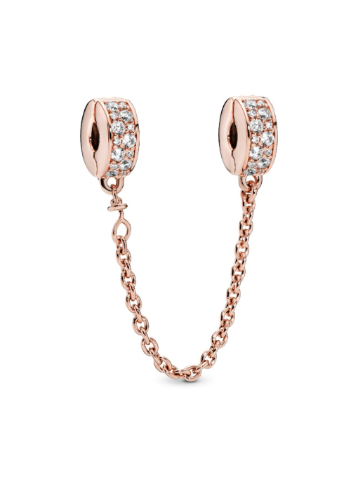 Clear Pave Safety Chain Clip Charm