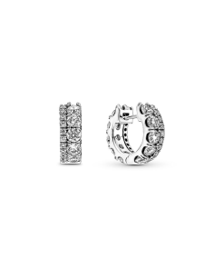 Double Band Pave Hoop Earrings