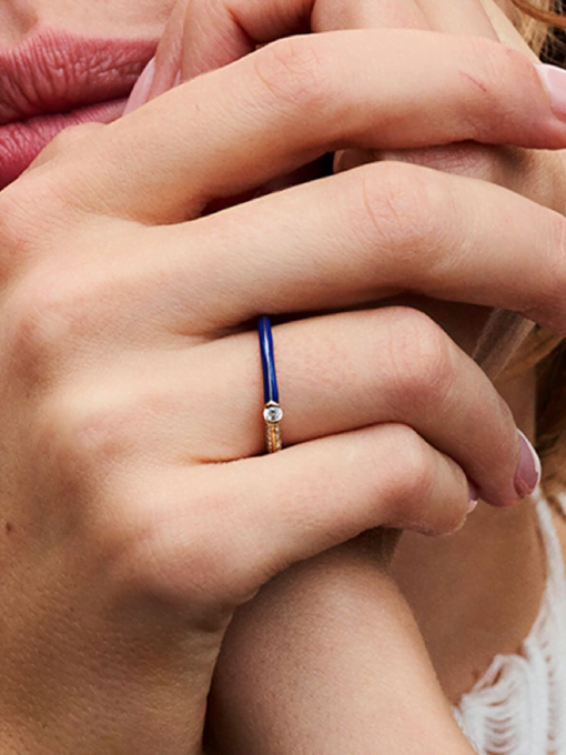Pandora ME Pave & Blue Dual Ring - Image 2