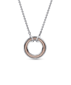 Pandora Signature Two tone Logo & Pave Necklace
