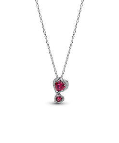 Red Halo Hearts Pendant Necklace
