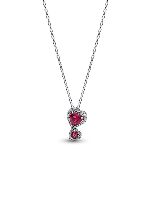 Red Halo Hearts Pendant Necklace