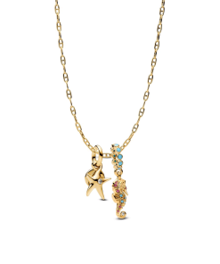 Seahorse and Starfish Charm Necklace