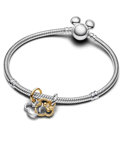 Mickey Mouse and Minnie Mouse Splittable Dangle Charm Bracelet Set
