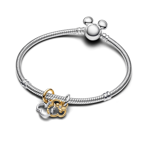 Mickey Mouse and Minnie Mouse Splittable Dangle Charm Bracelet Set