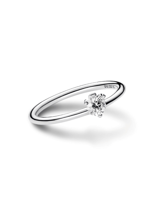Pandora Nova Sterling Silver Off-set Lab-grown Diamond Ring - Image 4