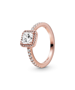 Square Sparkle Halo Ring
