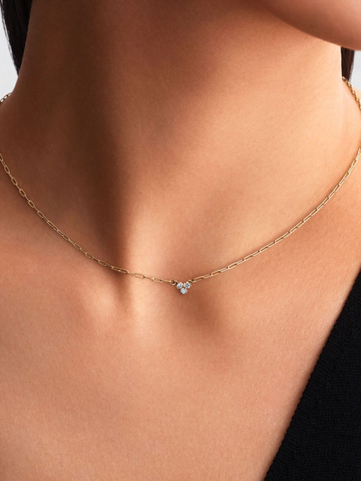 Pandora Era Lab-Grown Diamond Cluster Paperclip Chain Necklace - Image 4