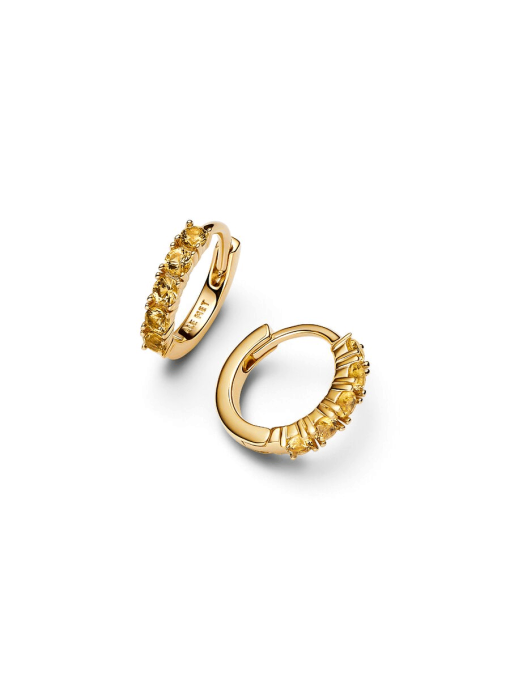 Yellow Huggie Earrings - Image 5