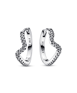 Sparkling Wave Hoop Earrings