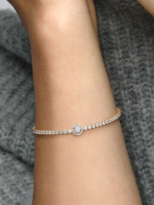 Sparkling Halo Tennis Bracelet - Image 2