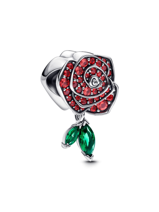 Sparkling Rose in Bloom Charm