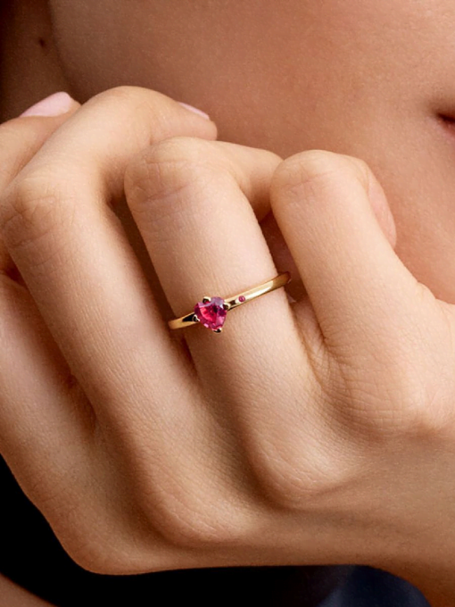 Sparkling Red Heart Ring - Image 2