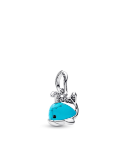 Turquoise-colored Whale Dangle Charm