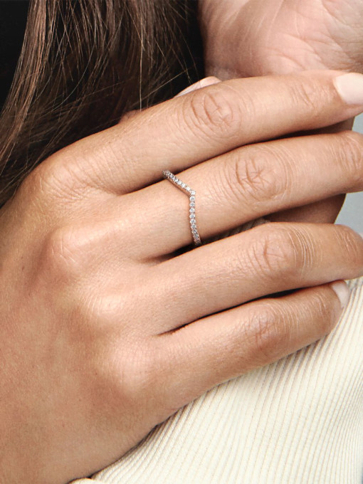 Sparkling Wishbone Ring - Image 4
