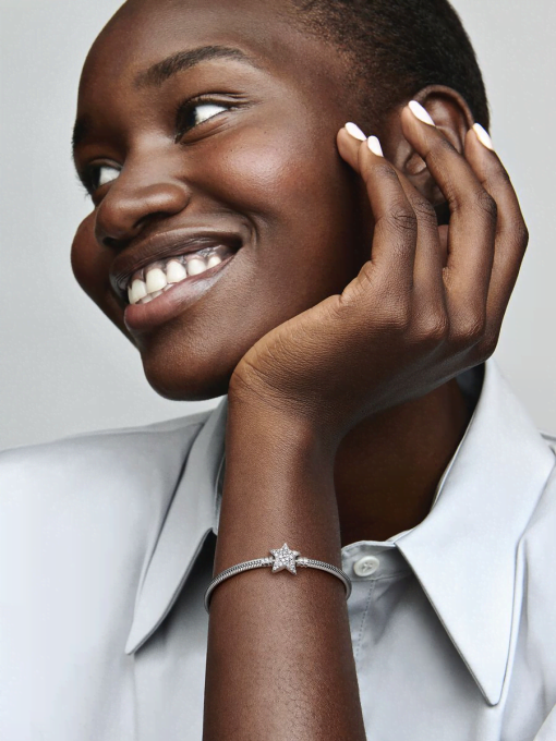Pandora Moments Asymmetric Star Clasp Snake Chain Bracelet - Image 4