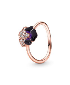FINAL SALE - Deep Purple Pansy Flower Ring