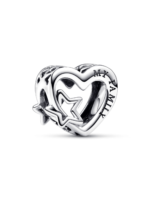 Openwork Family Heart & Star Charm - Image 3