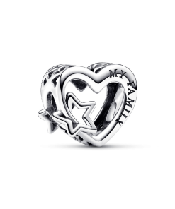 Openwork Family Heart & Star Charm