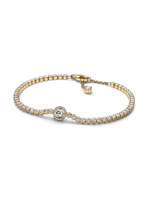Sparkling Halo Tennis Bracelet