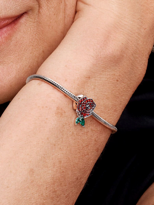 Sparkling Rose in Bloom Charm - Image 2
