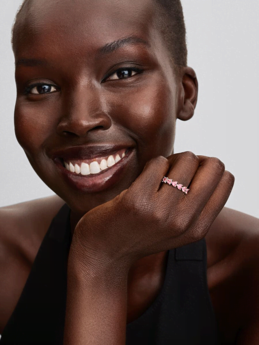 Band of Pink Hearts Ring - Image 4