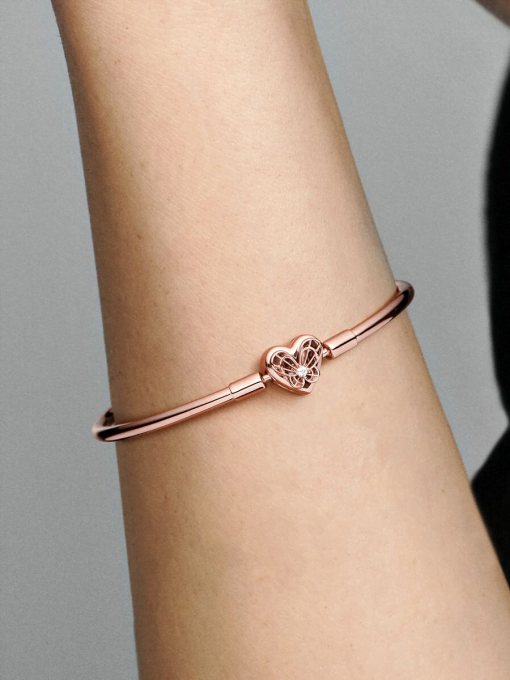 FINAL SALE - Pandora Moments Heart & Butterfly Bangle - Image 2