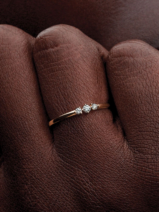 Pandora Era 14k Gold Lab-grown Diamond Triple Stone Ring - Image 2