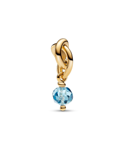 Faceted Sea Aqua Blue Eternity Circle Dangle Charm