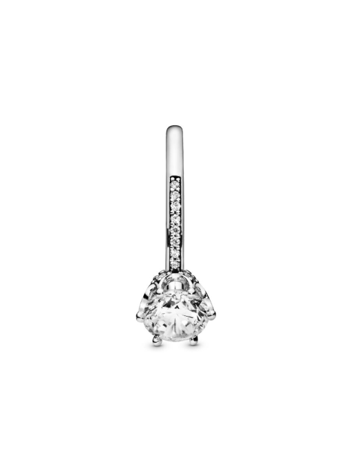 Clear Sparkling Crown Solitaire Ring - Image 8