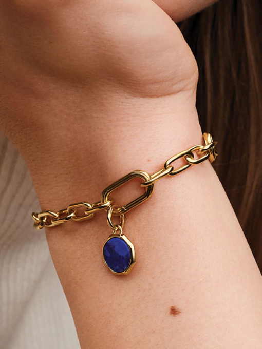 Blue Engravable Mini Medallion Charm - Image 2