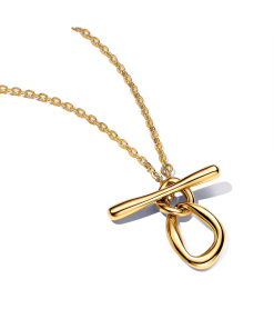 Organically Shaped Circles T-bar Necklace